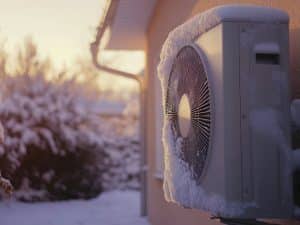 Eine Wärmepumpe im Winter